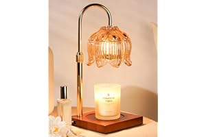 FUNISTREE Flower Candle Warmer Lamp with Timer & Dimmer, Adjustable Height Candle Warmer, Gifts for Women Mom Birthday Christmas, House Warming New Home Bedroom Decor, Wax Warmer with 2 Bulbs for Jar Candles