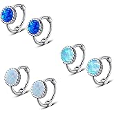 3 Pack Set Opal Stud Earrings for Women Hypoallergenic Opal Earrings Jewelry for Mother's Day