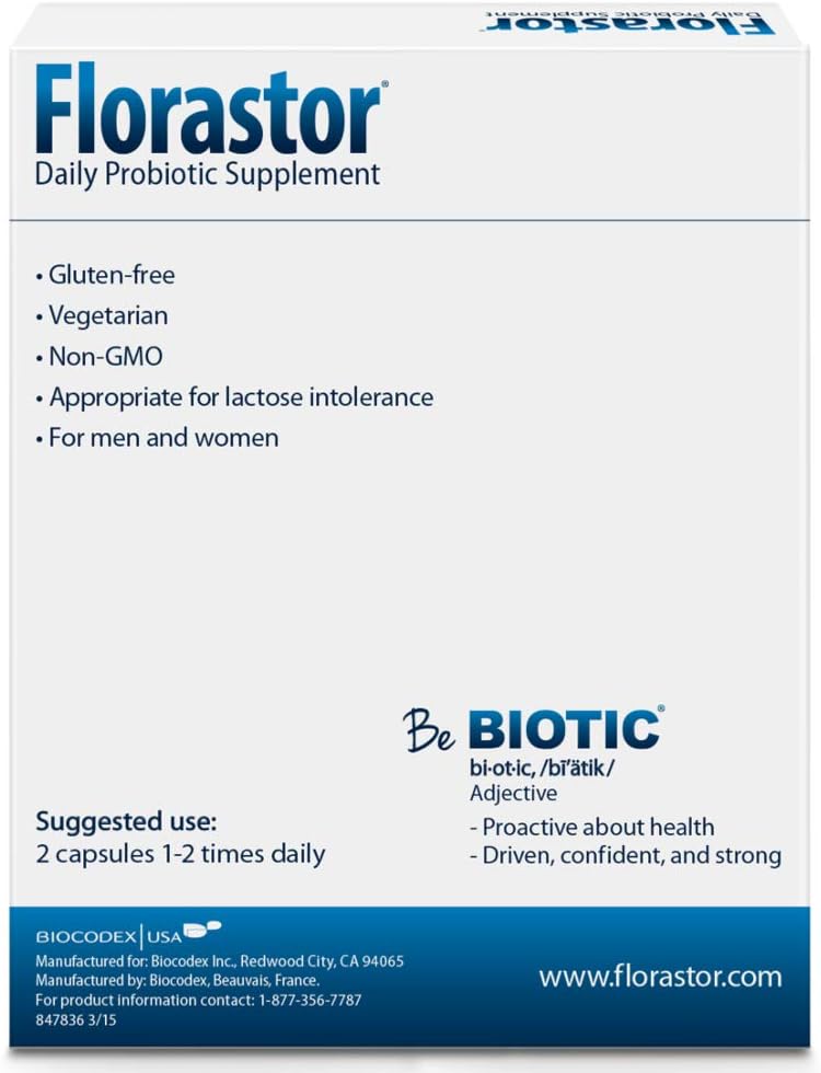 Florastor Daily Probiotic Supplement for Men & Women, 250 mg, 100 Capsules: Health & Personal Care