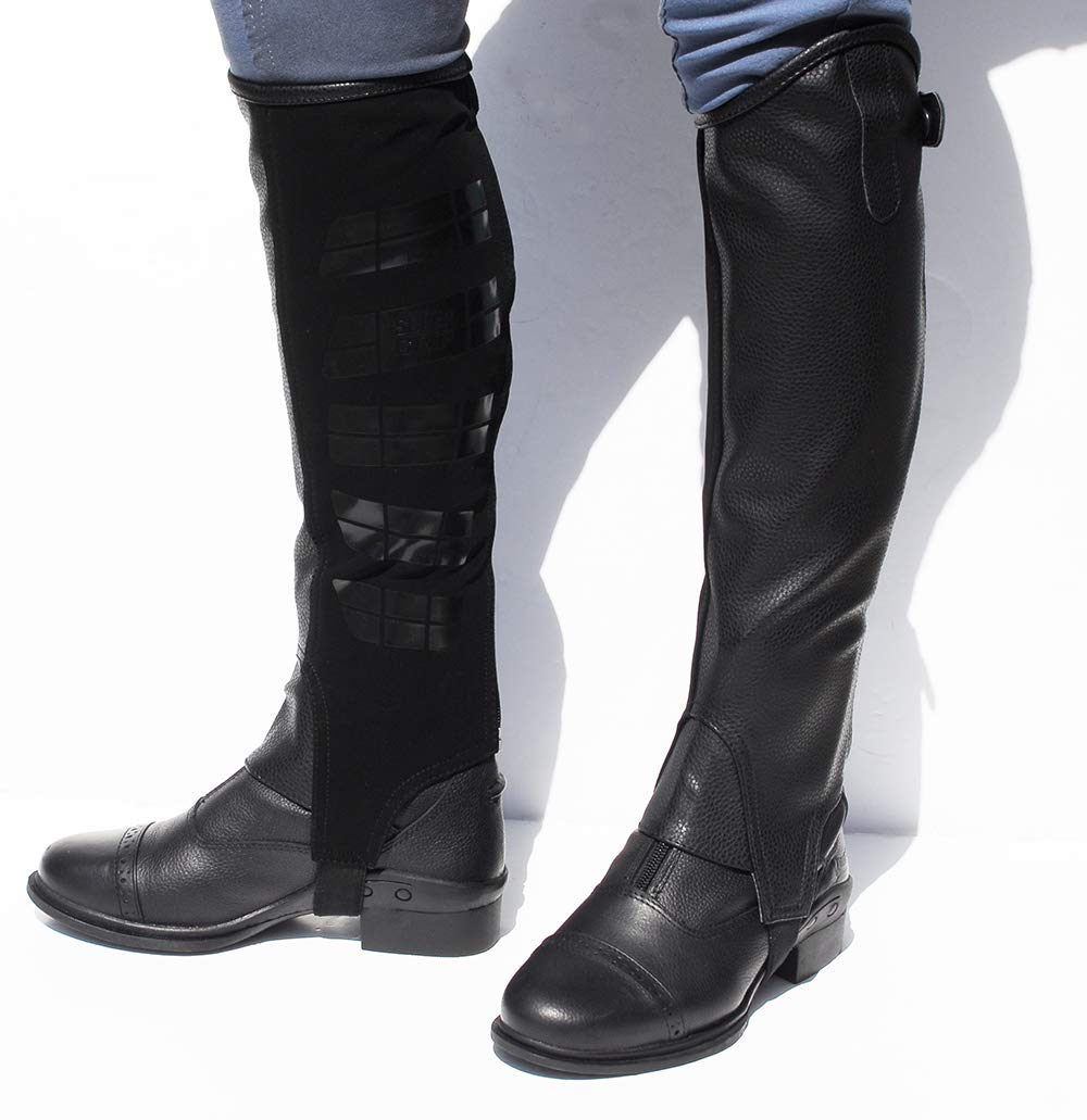 Rhinegold Elite Silicone Grip Gaiters-Small-Black