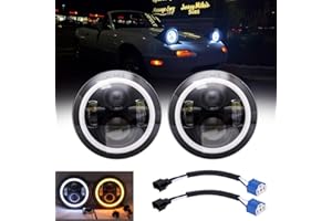 AMUNIESUN Compatible With Mazda Miata MX5 MX-5 1990-1997 H6024 Pair Headlight Lights Halo Angel Eye White DRL Amber Turn Ligh