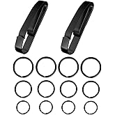 ZoloAJay 2 Pack Belt Key Clip Key Holder with 12 Pcs Key Rings Stainless Steel Tactical Stealth Belt Loop Holder