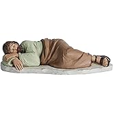 ShineOnAngel Sleeping St. Joseph Statue 8inch Saint Joseph Sculpture Religious Gift for Catholic Modern Home Decor (Brown)