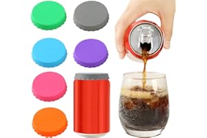 6 Pack Silicone Soda Can Cover, Emptycolor Reusable Soda Can Lids to Keep Carbonation, BPA Free Pop Can Caps Tops Savers Stopper for Drink, Beer, Beverage, Juice, Coke, Fits Standard Cans
