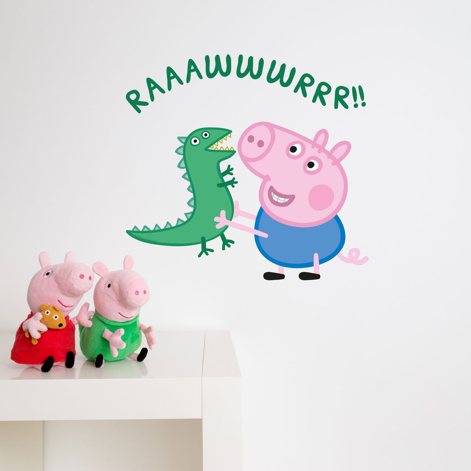 Stickerscape Peppa Pig George Wall Stickers (George with Dinosaur - Regular Size)| Official Peppa Pig Wall Decal, Wall Decor | Easy to Apply, Cleanly Removable