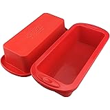 Silicone Bread and Loaf Pans - Set of 2 - SILIVO Non-Stick Silicone Baking Mold for Homemade Cakes, Breads, Meatloaf and Quic