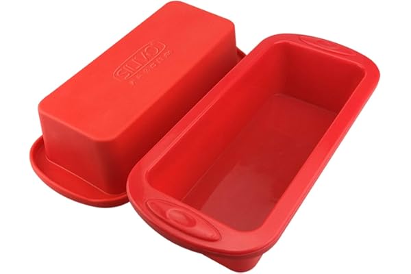 SILIVO Silicone Bread and Loaf Pans - Set of 2 - Nonstick Silicone Baking Mold for Homemade Loaf, Bread and Meatloaf - 8.9x3.