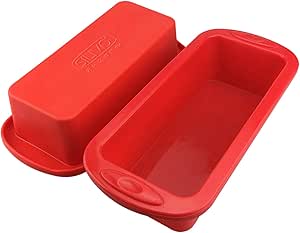 Silicone Bread and Loaf Pans - Set of 2 - SILIVO Non-Stick Silicone Baking Mold for Homemade Cakes, Breads, Meatloaf and Quiche - 8.9"x3.7"x2.5"