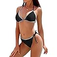 beautyin Women's Bikini Swimsuit Triangle String Halter Two Piece Bathing Suits