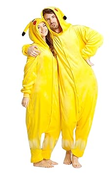 Inception Pro Infinite Größe L - Pyjamas und Kostüm - Verkleidung - Karneval - Halloween - Pikachu - Pokemon - Gelb - Erwachs
