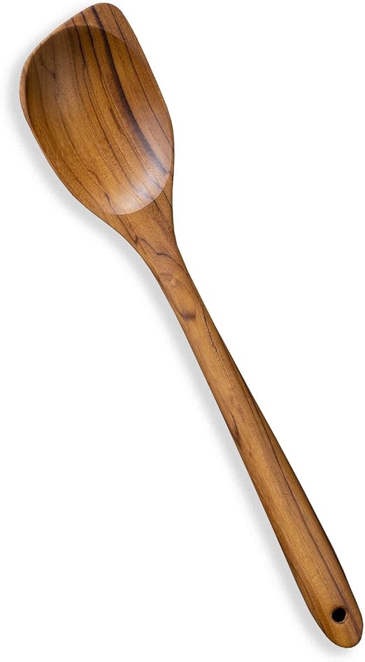 Corner Wooden Spoon, Scraper, 13.5" FAAY Wood Spoons for Cooking