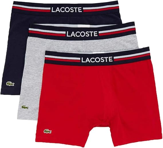 Amazon Lacoste ラコステ ミドル ボクサーパンツ 3枚セット メンズ 下着 6h3425 Navy Blue Silver W34 S 並行輸入品 ボクサー 通販