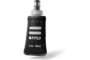 FITLY Soft Flask - Shrink As You Drink Soft Water Bottle for Hydration Pack - Folding Water Bottle Ideal for Running, Hiking, Cycling, Climbing & Rigorous Activity