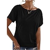 SOLY HUX Women's Off The Shoulder Tops Summer Short Sleeve Loose Dressy Casual T Shirts