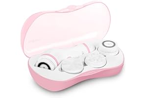 Waterproof Facial Cleansing Spin Brush Set with 4 Interchangeable Brush Heads - Electric Face Scrubber Cleanser Brush by CLSEVXY - Face brush for Deep Scrubbing, Gentle Exfoliating and Massaging