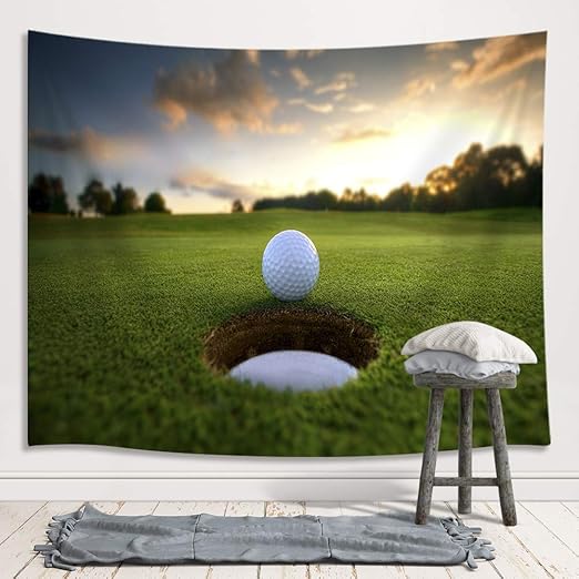 Amazon Com Jawo Golf Course Decor Tapestry Golf Ball Parked At