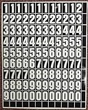 Stick on Vinyl Lettering, Numbers, Self Adhesive NUMBERS ONLY, Stick on Numbers for Signs, Boats, Numbers, 1 Inch, Stick-on, Waterproof, Individual Stickers, (White on Black)