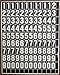 Stick on Vinyl Lettering, Numbers, Self Adhesive NUMBERS ONLY, Stick on Numbers for Signs, Boats, Numbers, 1 Inch, Stick-on, Waterproof, Individual Stickers, (White on Black)