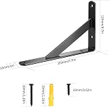 HAOCHEN Heavy Duty Shelf Brackets 2 Pcs 120x200 mm Black Triangle Shelving view 2