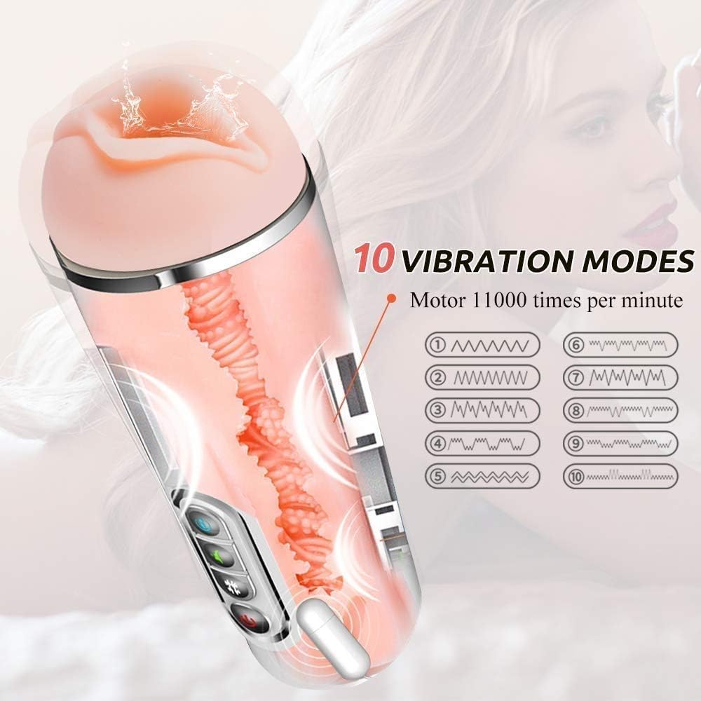 QIFENG Smart Heating Handsfree 100% Waterproof Auto Suck Oral-Cup Induced Deep Throat Sucking Stimulation Toy for Men and Male