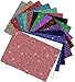 Firefly Craft Glitter Heat Transfer Vinyl Bundle (Black, White, Gold ,Green and More) — HTV Vinyl for Plotter Printer and Die-Cut Machine — Iron On or Heat Press — 15 Pack (12