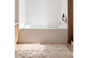 VEVOR Alcove Bathtub, 48" x 30" Contemporary Alcove Acrylic Bathtub, Soaking Bath Tub with Right Hand Drain and Overflow Hole