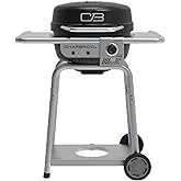 Charbroil Bistro Pro 2-in-1 Gas &amp; Charcoal Grill with 240 Sq. In. Cooking Space, Compact Black Grill for Patio &amp; Balcony
