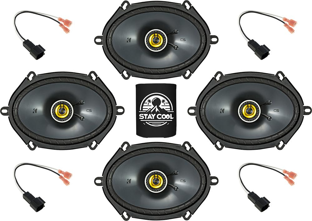 KICKER Speakers 6X8 inch for Ford F-150 1999-2014 Upgrade Kit - 4 Pack of CS Series with Harness, Coaxial Car Audio Front and Rear Door Speaker CSC68, 46CSC684