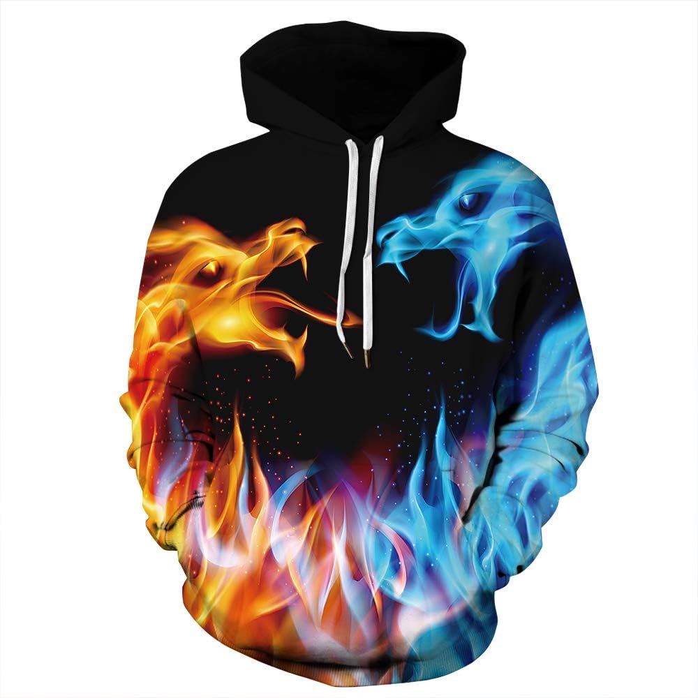 Unisex boys 3D print hooded sweatshirt tops fashion hoodie sweatshirt