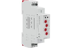 Jadeshay GRT8-S1 Mini Asymmetric Cycle Timer Relay, AC/DC 12-240V Flexible ON/Off Repeat Cycle Timing with LED Indicators, 0.