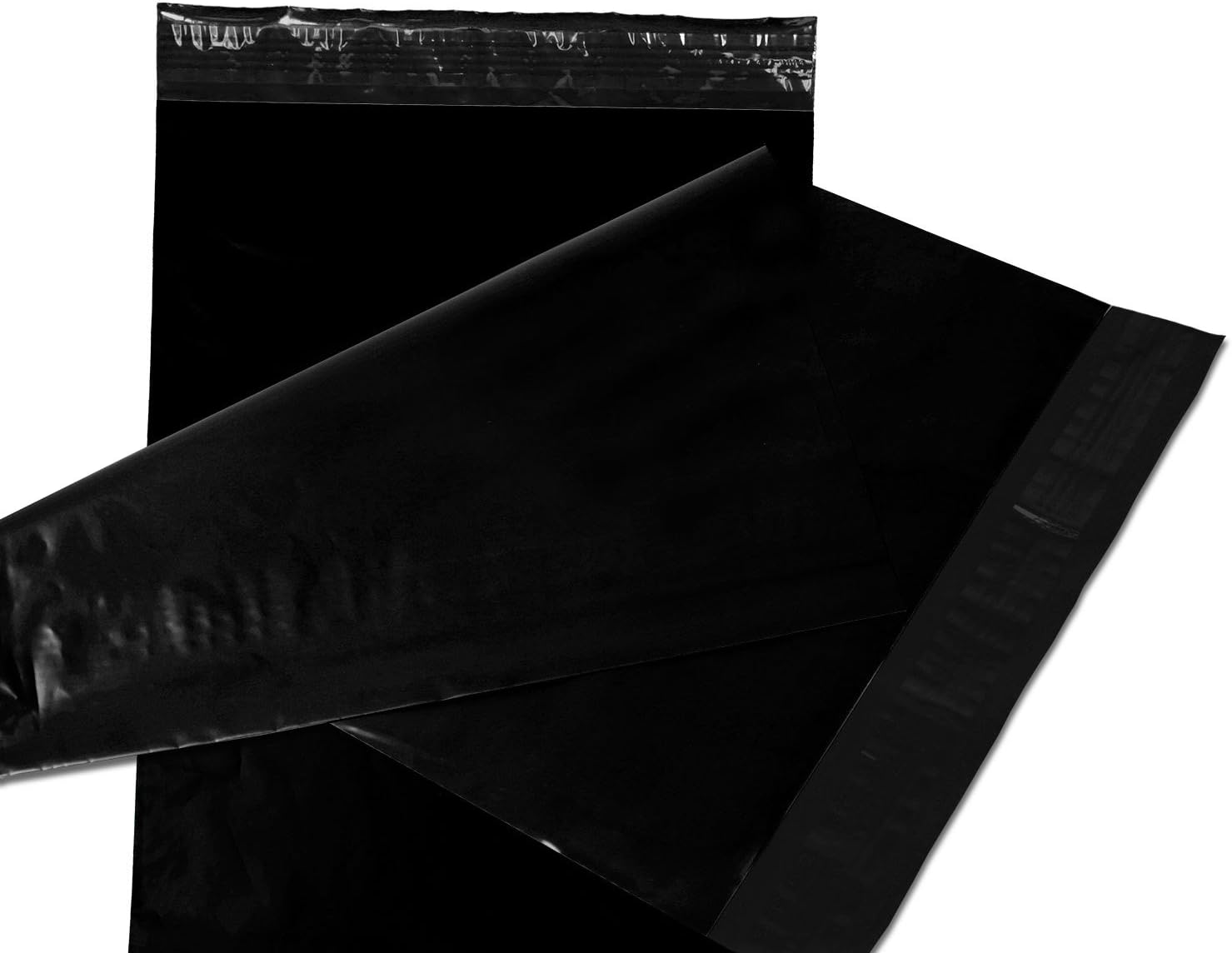 Empire Mailers 12 Inch x 15.5 Inch Black Poly Mailer Plastic Bags, Self-Seal Non-Padded Shipping Bags, Waterproof and Lightweight, Tear Resistant, Set of 100 Pack