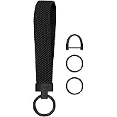 Fishent Stretchy Wristlet Keychain, Cute Key Chain, Woven Wrist Lanyard for Car Keys with 3 Keyrings and D-ring for Women Men