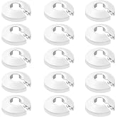 15Pcs Escutcheon Plate Cover, Pipe Plumbing Cover Plates Snap On Split Flange for 1/2" Pipe - Wall Cover Plates for Plumbing Pipes, Escutcheon Ring Faucet, 16mm/5/8" PP White Decorative Hole Covers