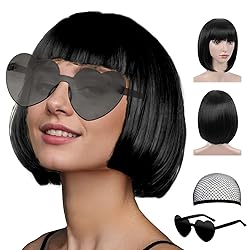 LIULIUBTY Short Bob Hair Wigs Straight with Flat