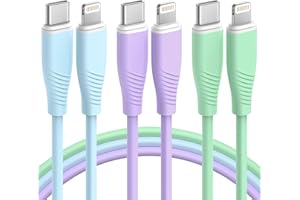 Bkayp USB C to Lightning Cable MFi Certified 3 Pack 6 FT iPhone Charger Fast Charging Type C to Lightning Cable Fast Charging Cord Compatible with iPhone 14 13 12 11 8 Pro Max X Plus and More