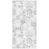 ALAZA Hand Towels Beautiful White Snowflakes On Gray Cotton Face Towel Highly Absorbent Dish Towels 30x15 inch Guest Towel Bath Bathroom Shower Towels Washcloths Decor for Girls Yoga Gym