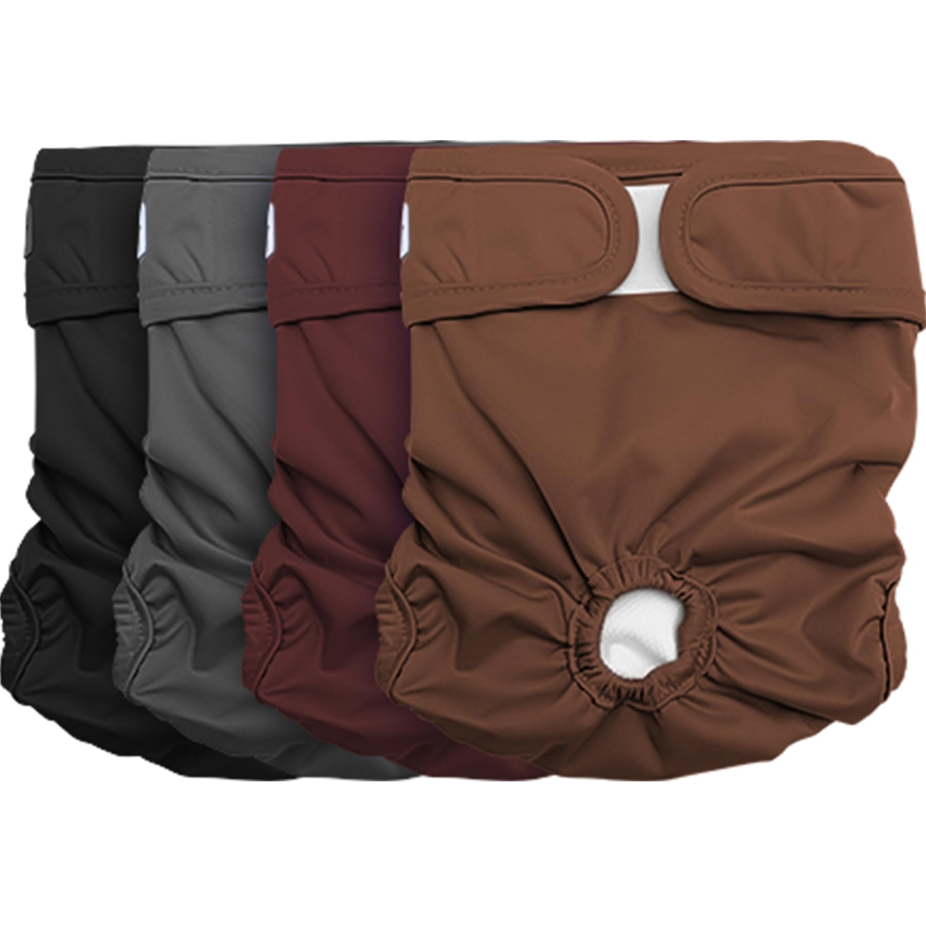 Photo 1 of Vecomfy Reusable Female Dog Diapers for Medium Dogs,(4 Pack) Easy Absorbent Large Doggie Diapers for Peeing,in Heat,Doggie Period Panties,Dark Colors,L
