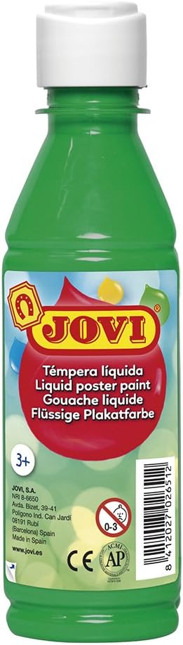 JOVI - Tempera Paint Liquid, 250 ml, Green Medium (50217), 250 ml (Pack of 1)
