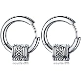 Rockyu Men's Dragon Crest Hoop Earrings Surgical Stainless Steel Hypoallergenic Classic Cartilage Earrings