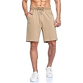 Immerguter Mens Shorts Adjustable Elastic Waist Casual Workout Shorts with Pockets