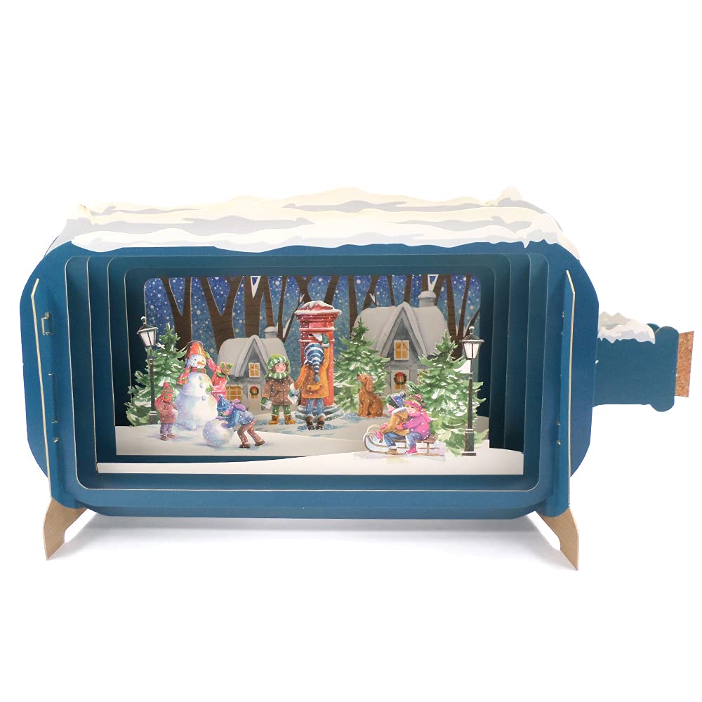 Alljoy Design Message in A Bottle Xmas Last Post Pop Up Christmas Greeting Card by Alljoy Card XMIB053 XMIB053