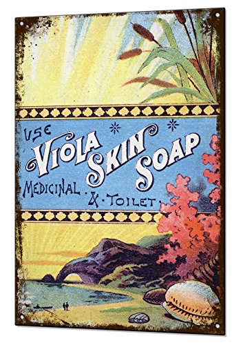 Viola Skin Soap Vintage Metal Sign Retro Tin Plaque Advert