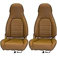 Sierra Auto Tops & Seats Seat Cover Kit for 1990-1997 Mazda Miata MX5 - Tan, Faux Leather - Front Seat Covers Replacement Kit for Mazda MX5 - Custom Fit Seat Covers - Set of 2