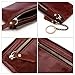 Leather Wallet with Keychain- Coffee Coin Purse- Zipper Credit Card Holder for Women