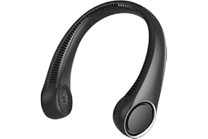 PENKOU Portable Neck Fan, Hands Free Bladeless, 360° Cooling Personal Fan,Wearable Quiet Fan for Outdoor Indoor, Birthday Gifts for Men Women Mom Dad, 4000mAh Battery USB Rechargeable, 3-Speeds( Black)