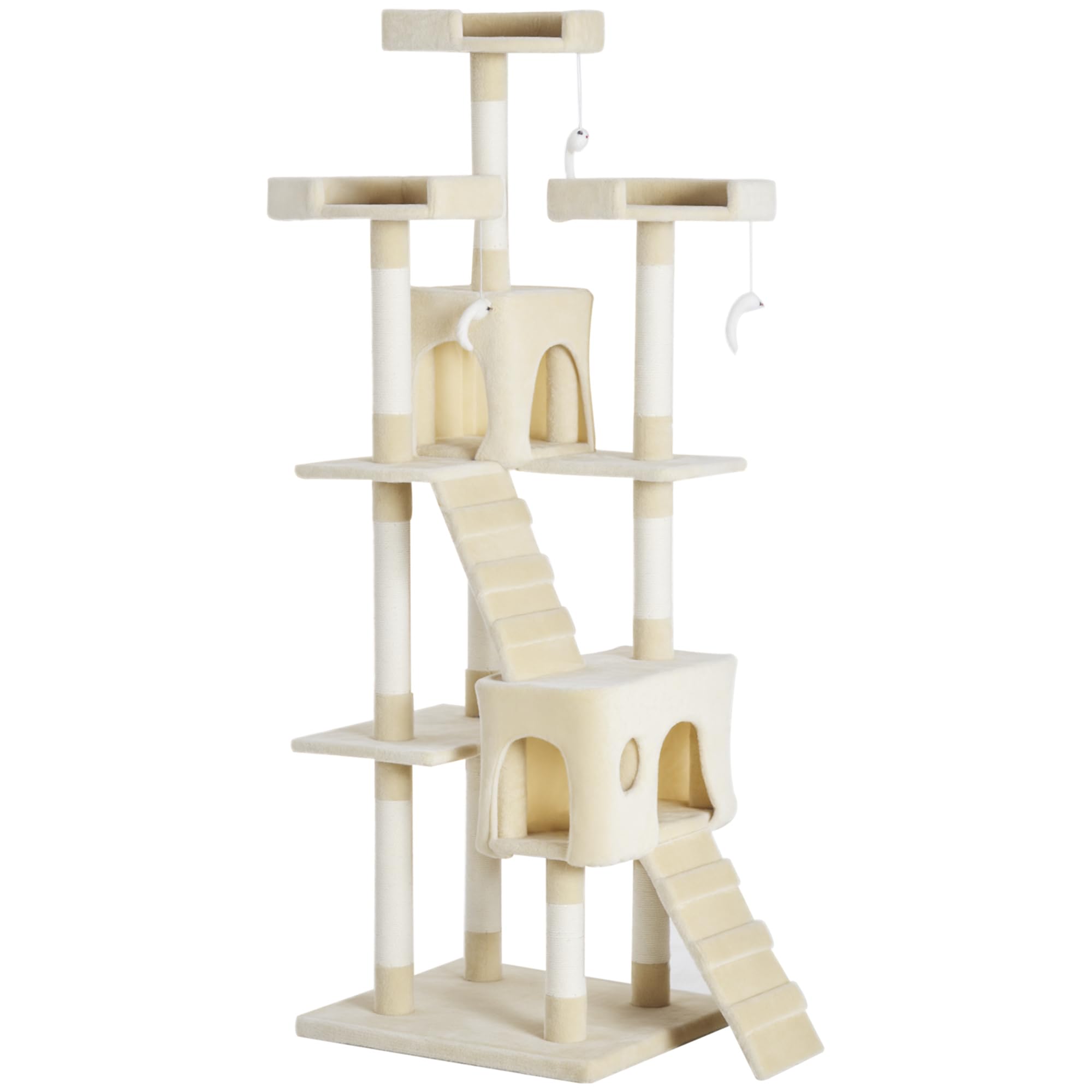 PawHut Cat Tree for Indoor Cats Play Tower Activity Center Kitten Scratch Post Climbing Tower 181 cm