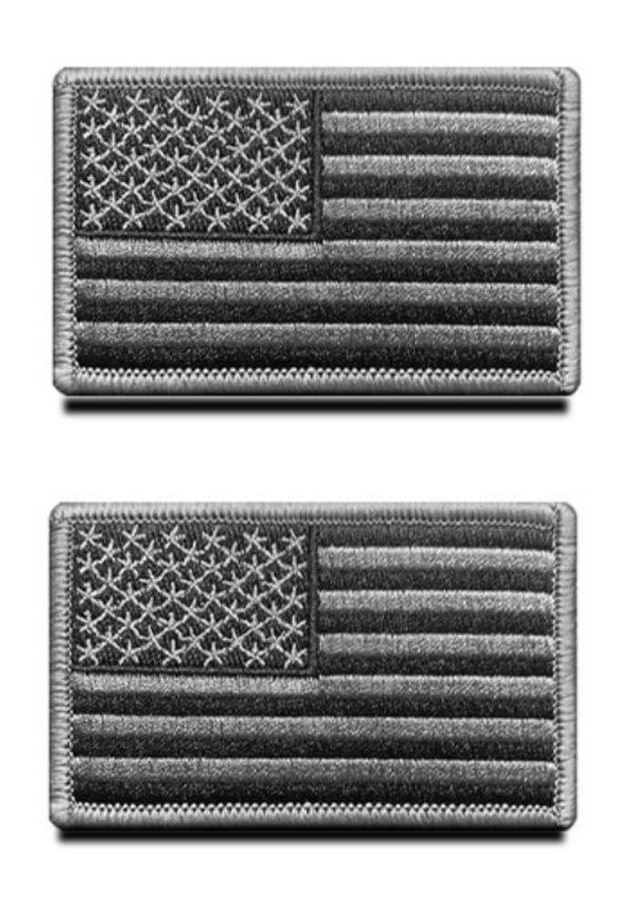 Zcketo 2 PCS United States of America USA Flag Patch Hook and Loop Embroidered National Emblem Patch for Football Billiards Team Work Clothes Jersey Backpack Caps Travel Tactical Military-Gray — image 1