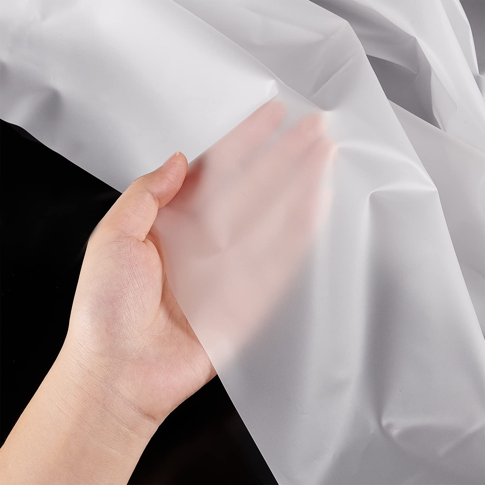 NBEADS 137cm Wide Translucent Fabric, 0.1mm Thick Clear TPU Fabric Waterproof Clothing Frosted Waterproof Material for Raincoat DIY Perspective Clothing Sewing Craft Decoration