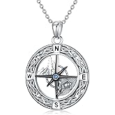 Shusukue 925 Sterling Silver Womens Graduation Necklace Compass/Musical Instruments/Grad Hat Pendant for Women Men Christmas Jewelry Gift