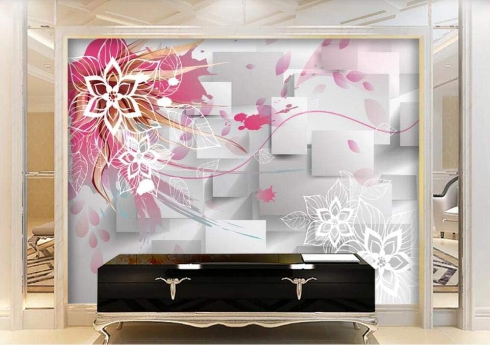 Tapete 3D Fototapete Moderne Lilienmuster-Rosalinien Tapeten Wandbild